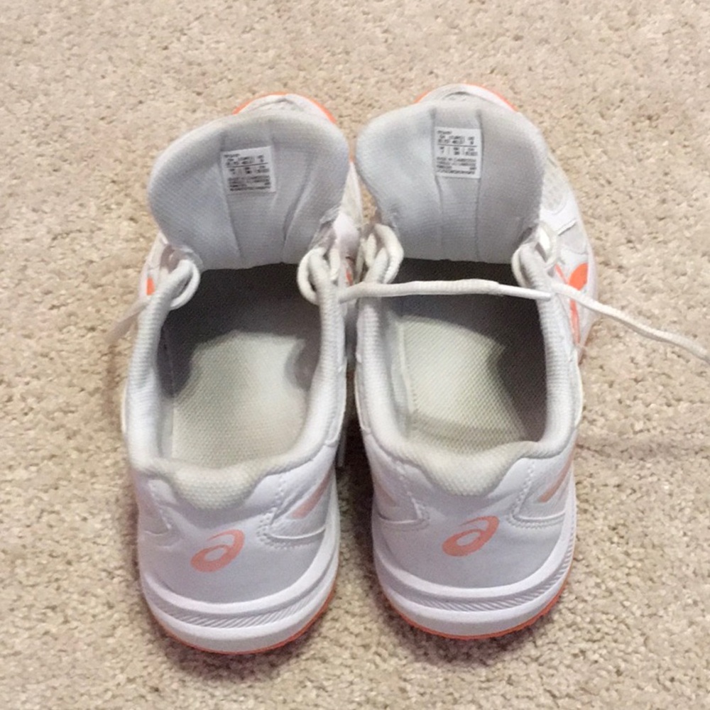 ASICS Upcourt 6 Volleyball Shoes - White/Vivid Coral - Picture 4 of 5